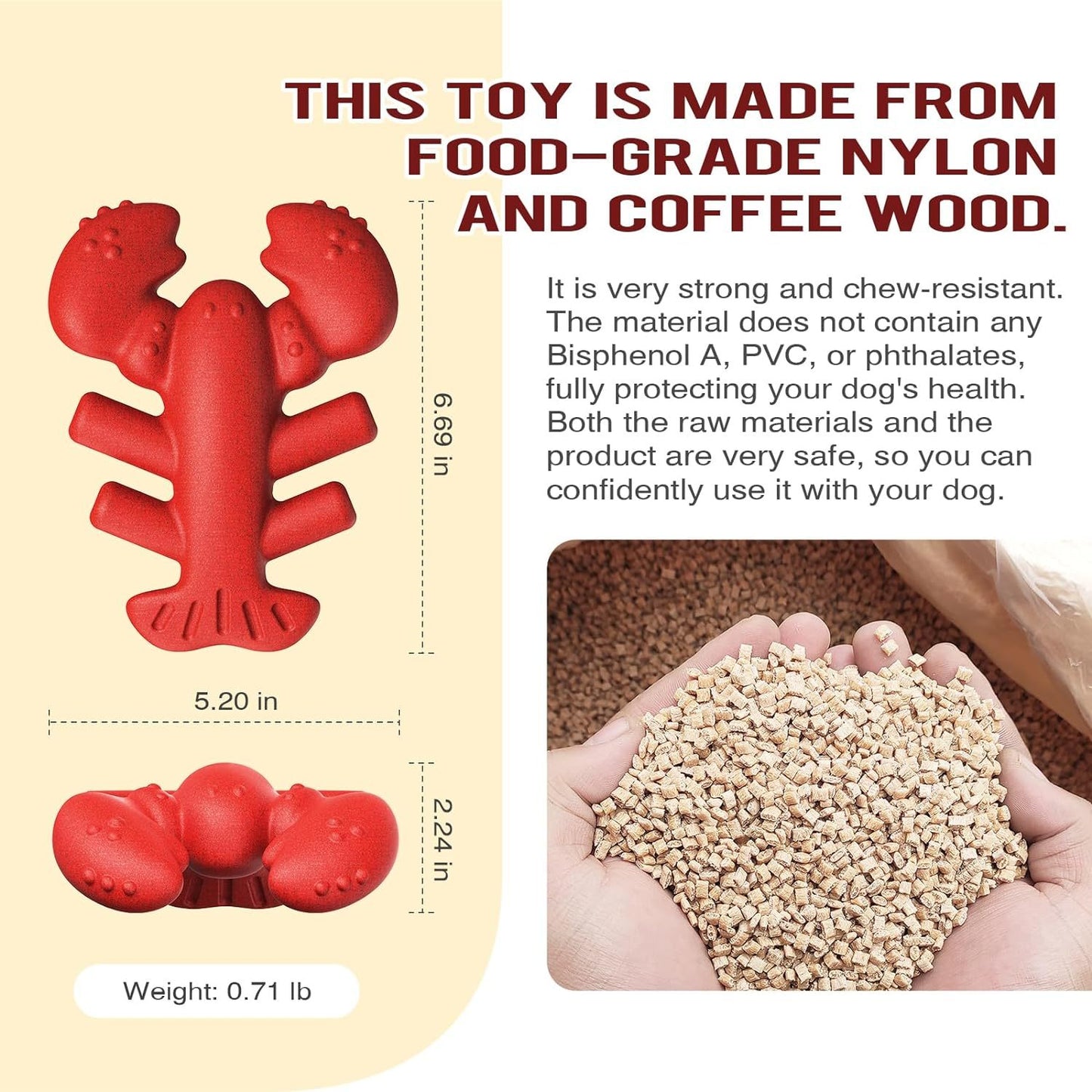 Lobster chew toy for large breeds