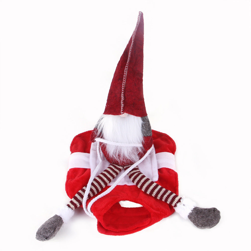 Funny Christmas Elf Riding Dog Costume