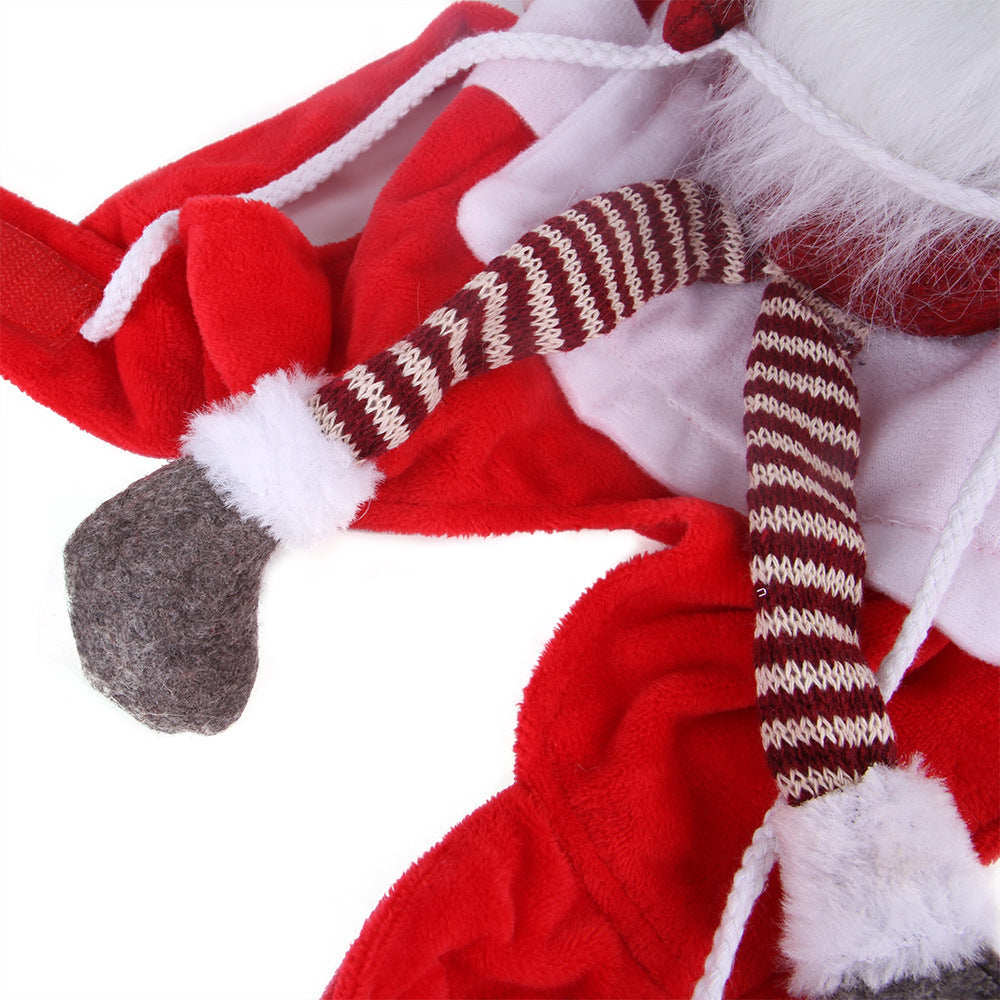 Funny Christmas Elf Riding Dog Costume