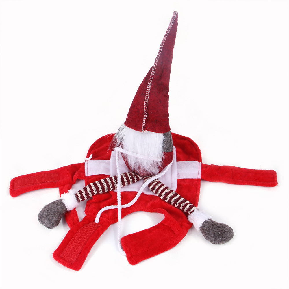 Funny Christmas Elf Riding Dog Costume