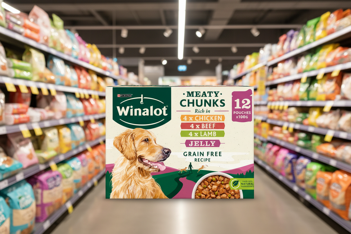 4 x Winalot Adult Dog Food Pouch Mixed In Jelly 12 X 100G