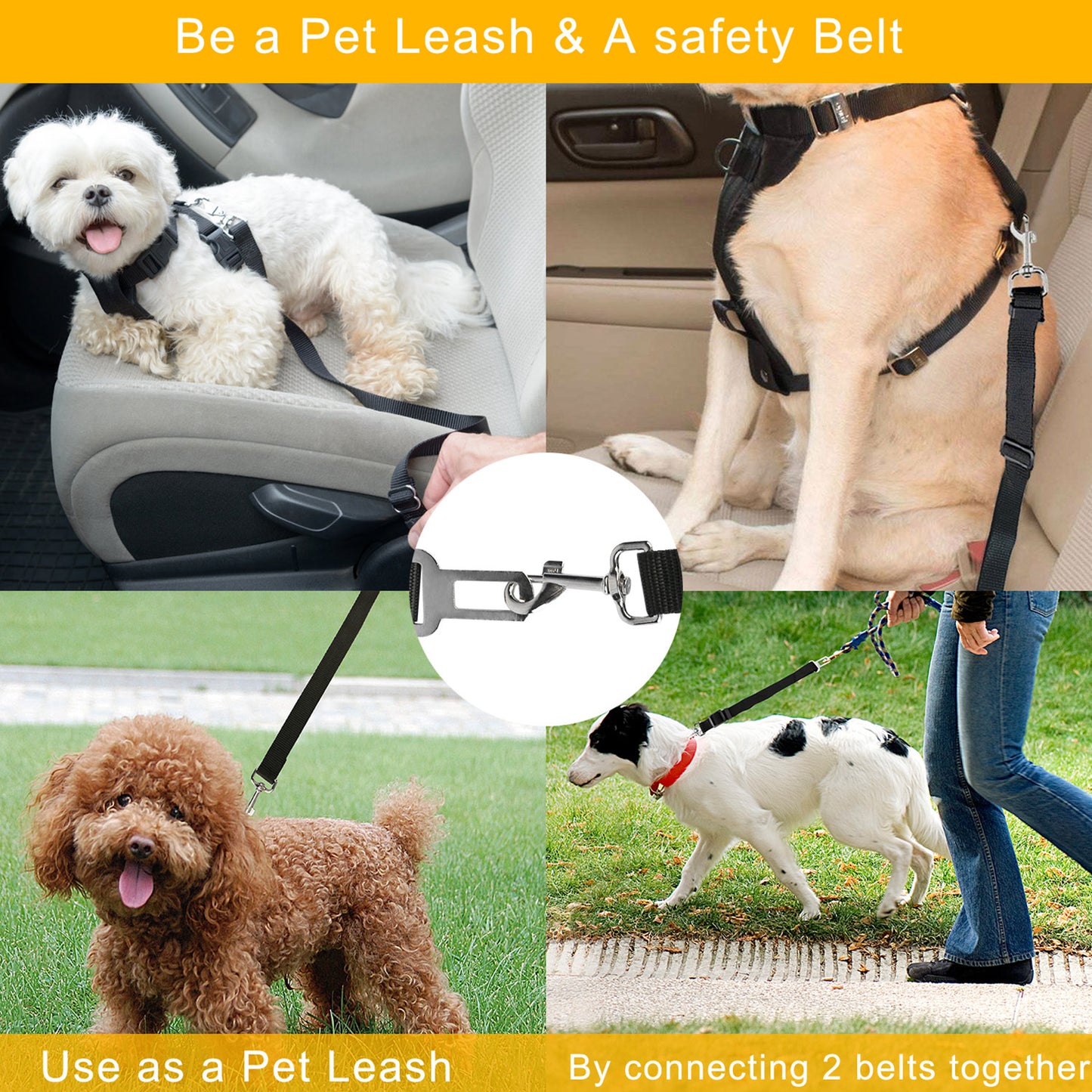 2Pcs Dog Seat Belt