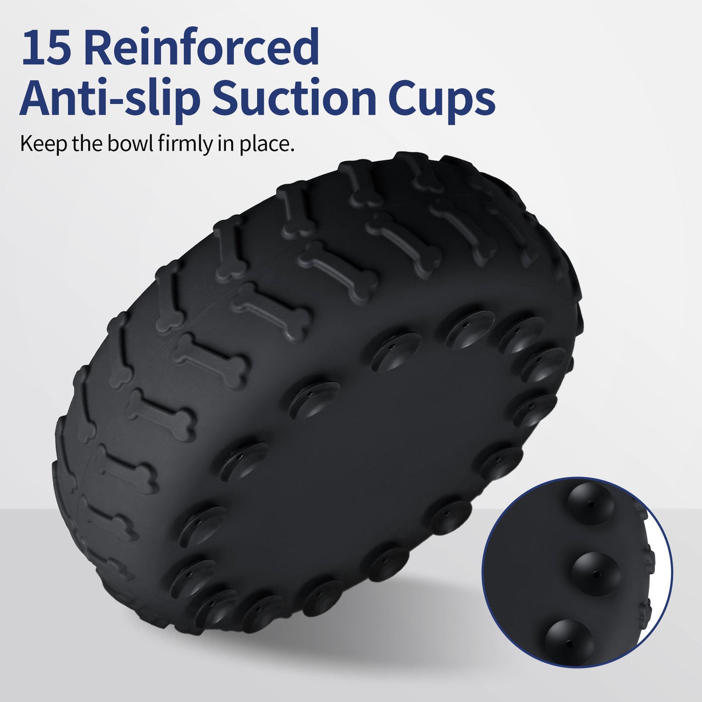 Rubber wheel food bowl - slow feed design