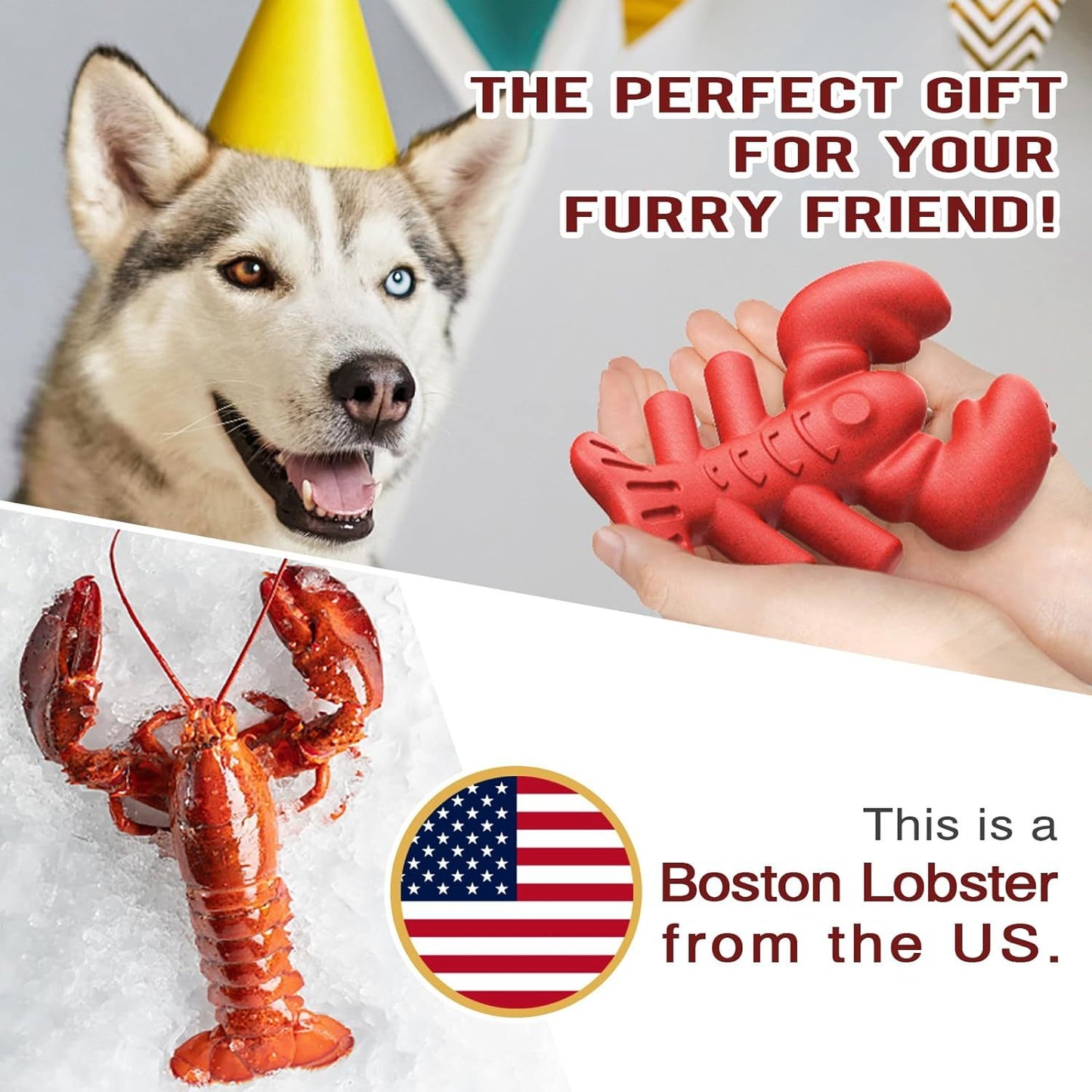 Lobster chew toy for large breeds