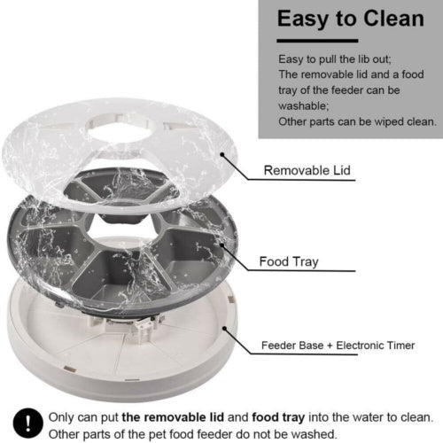 Automatic 6 Meal Timed Pet Feeder