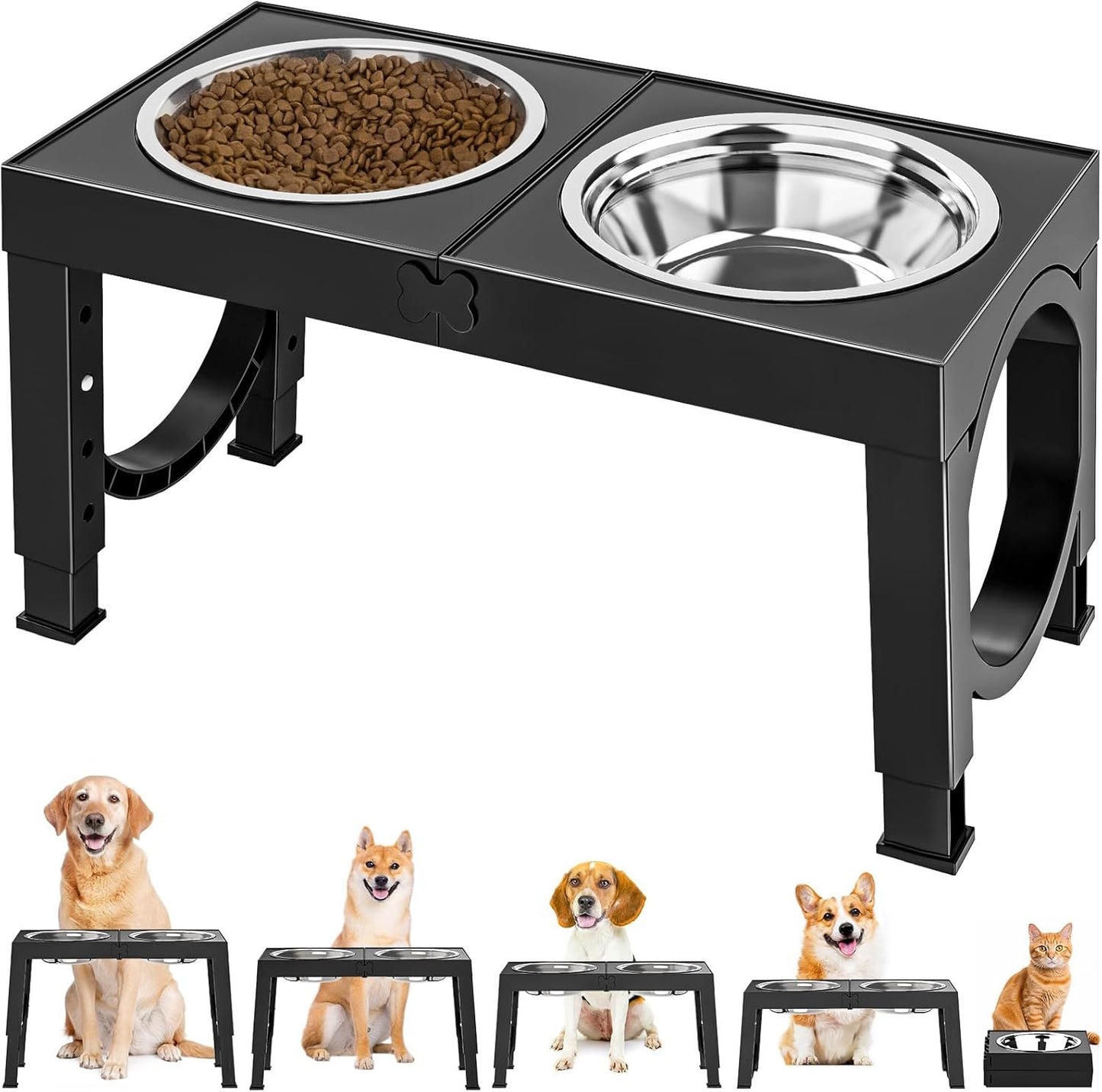 Black Dog Bowl Holder