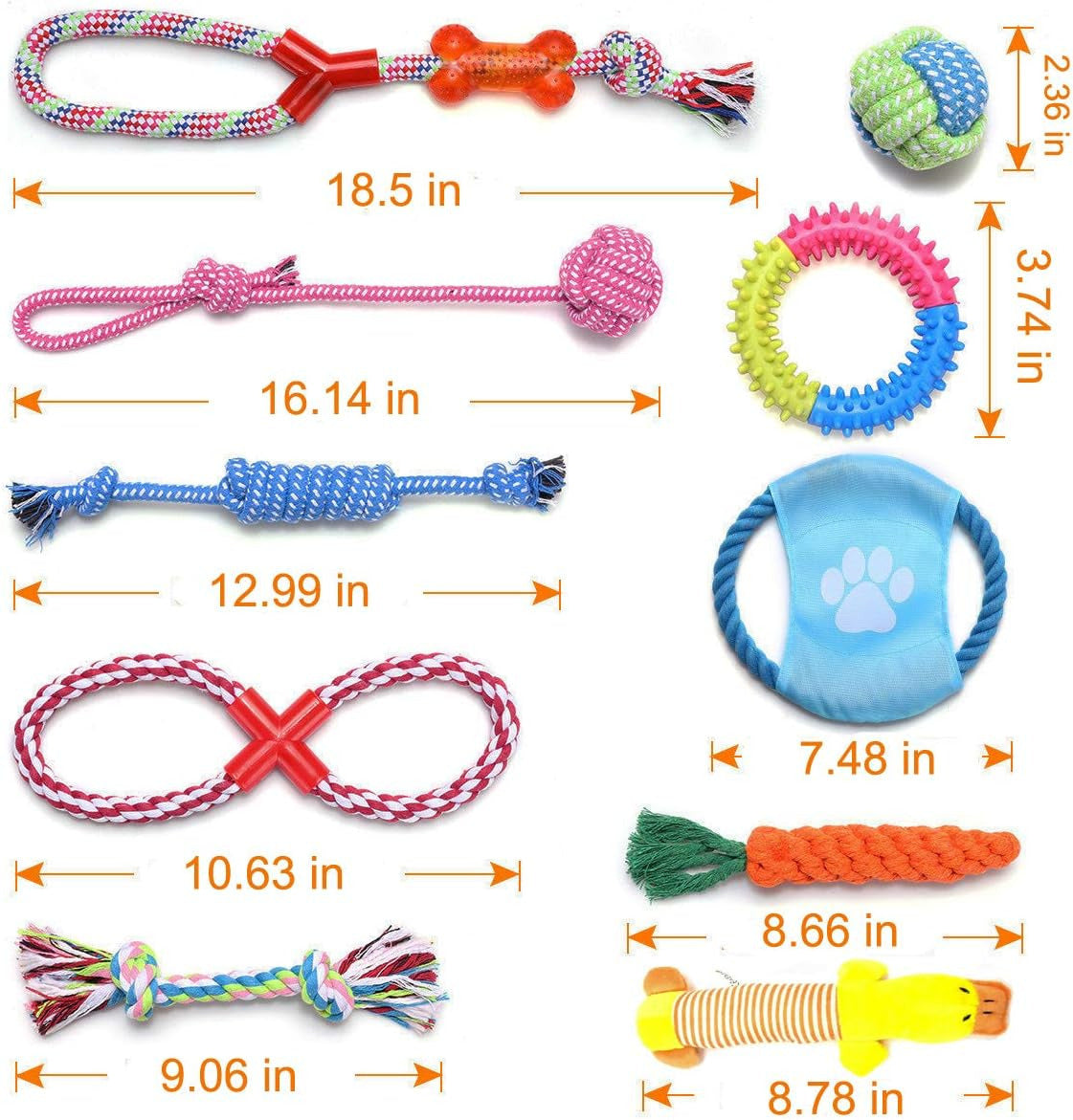 15 Piece Tough Dog Toys Bundle