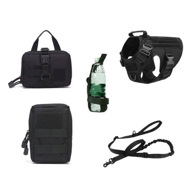 Tactical K9 Training Harness & Leash Set