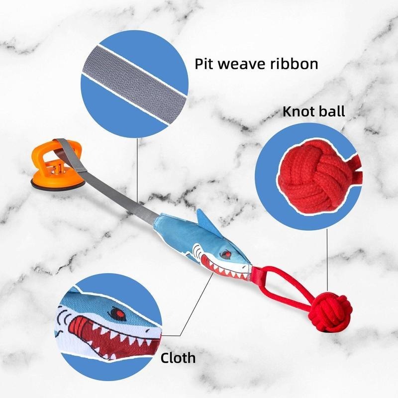 Shark Shaped Interactive Dog Toy With Suction Cup