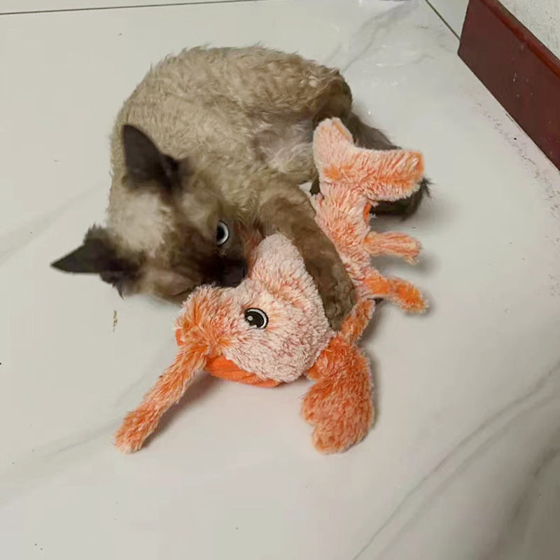 Dancing Shrimp Plush Cat Toys, USB Charging With Catnip