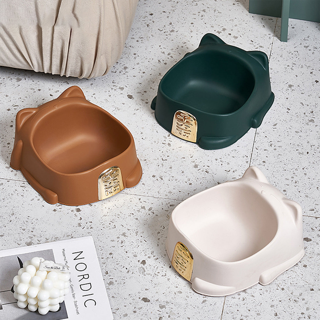 Cat Food Bowl With Anti Slip Rubbers