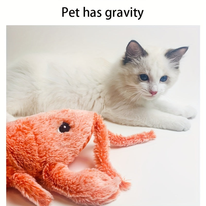 Dancing Shrimp Plush Cat Toys, USB Charging With Catnip