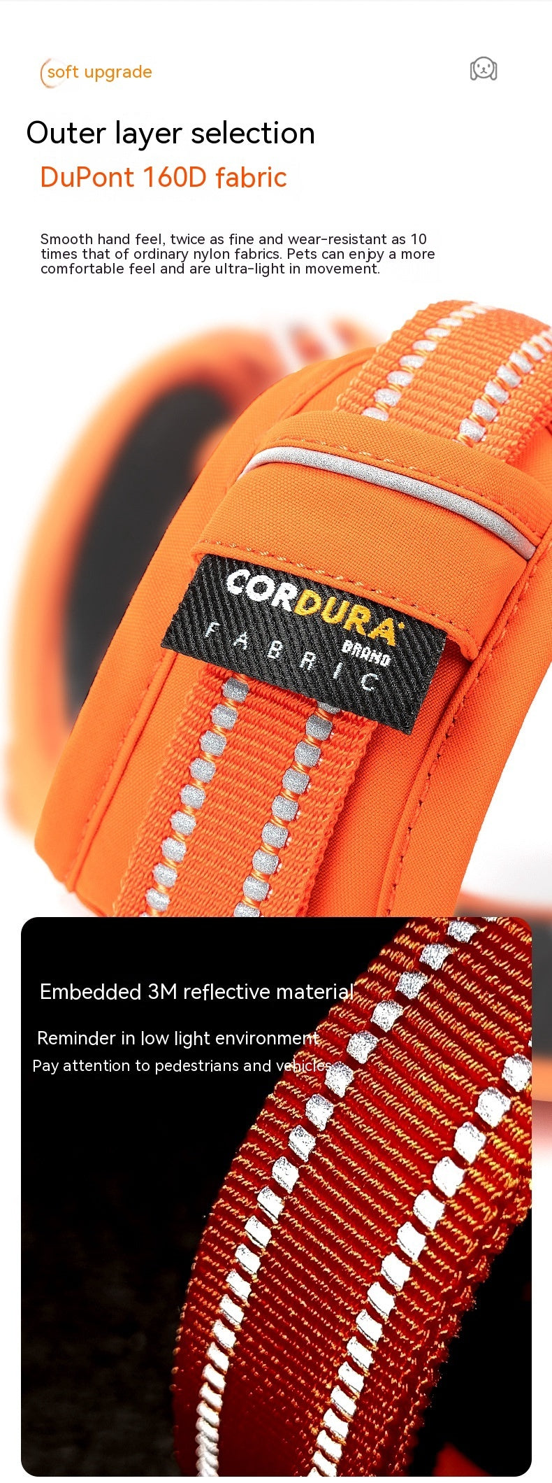 Orange Dog harness - cordura