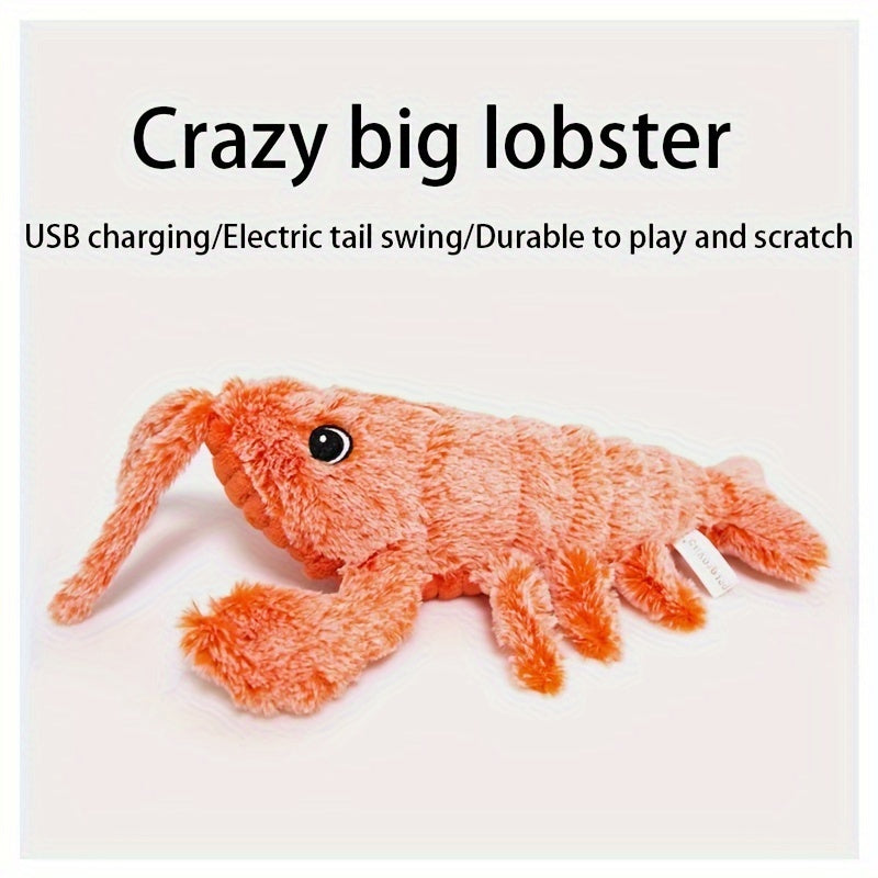 Dancing Shrimp Plush Cat Toys, USB Charging With Catnip