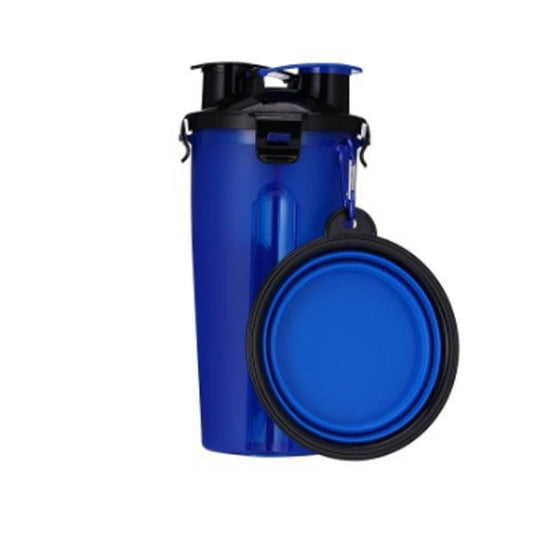 Water bottle with foldable bowl