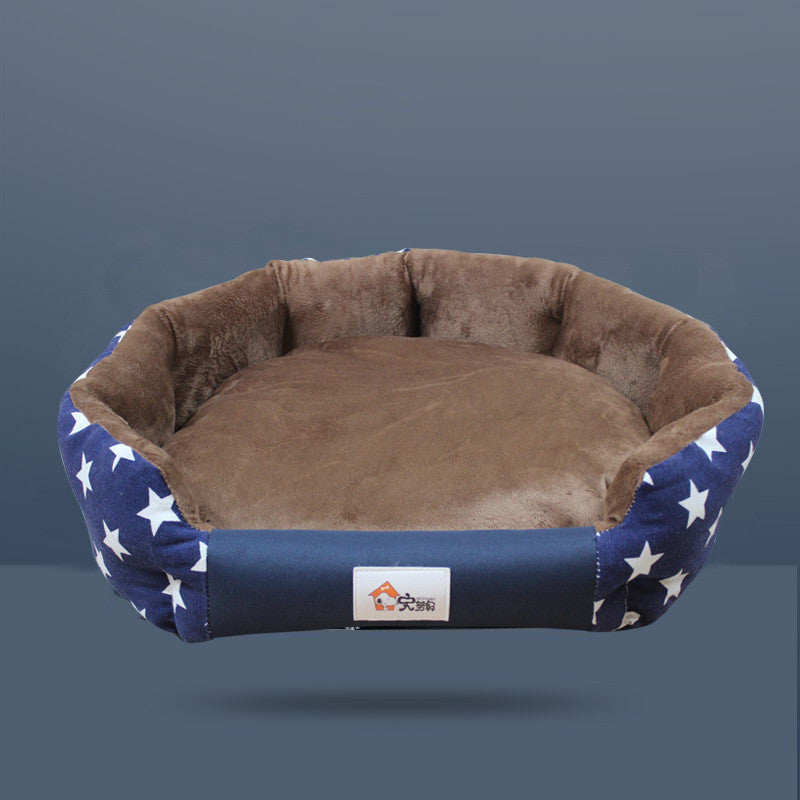 round nest washable star pattern Dog Bed