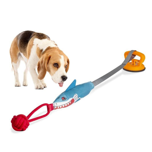 Shark Shaped Interactive Dog Toy With Suction Cup