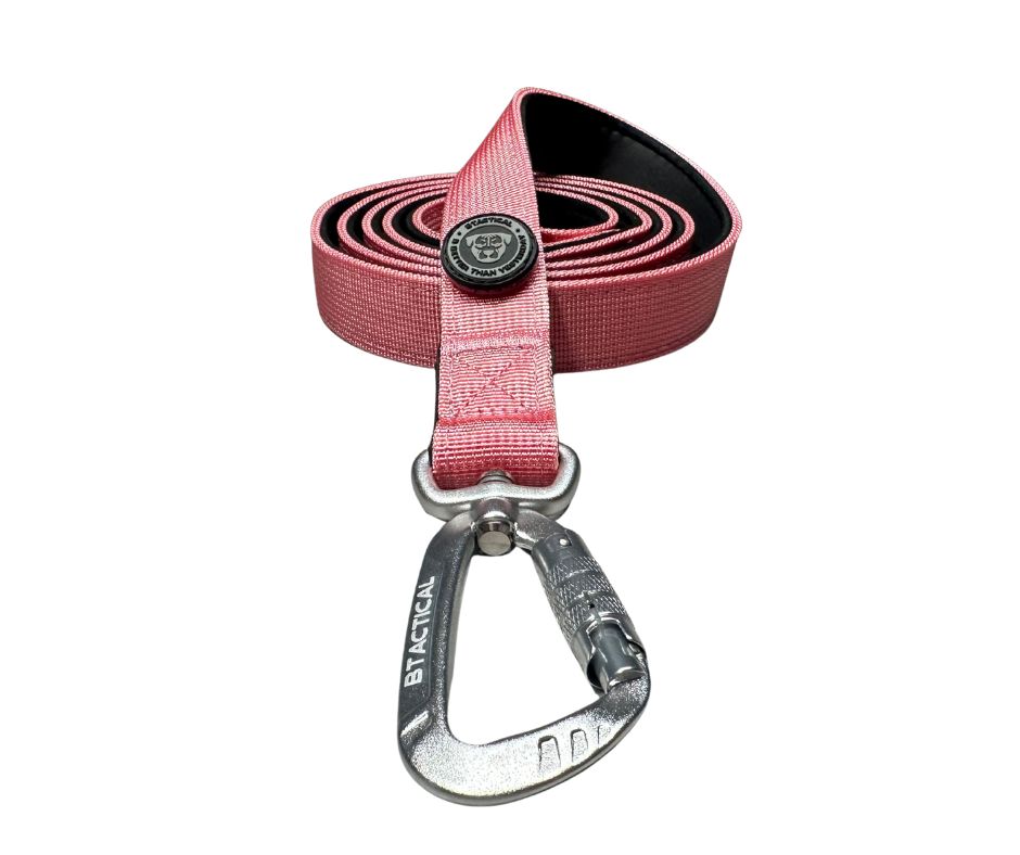 BTactical™ Nylon Carabiner Clip Dog Lead | Extra-Strong Anti Pull - Pretty Pink