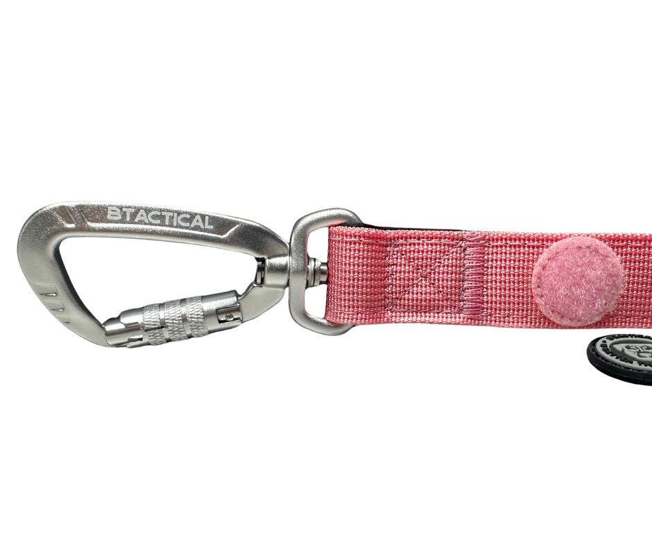 BTactical™ Nylon Carabiner Clip Dog Lead | Extra-Strong Anti Pull - Pretty Pink