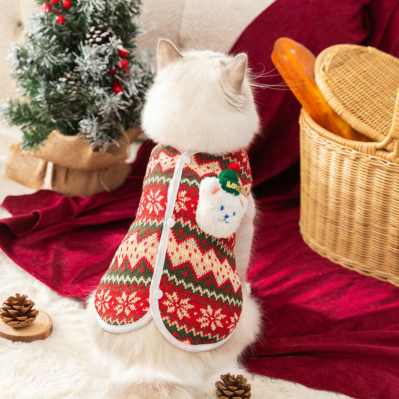 Dog Sweater For Small Dogs Cute Bear Pattern Doggie Clothes Winter Warm Puppy Coat Chihuahua Yorkie Holiday Birthday Outfits Halloween Christmas Small Dog Costume Fall Pet Cat Lightweight Sweaters