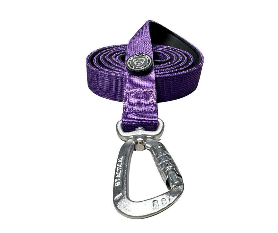 BTactical™ Nylon Carabiner Clip Dog Lead | Extra-Strong Anti Tangle - Lavender Purple