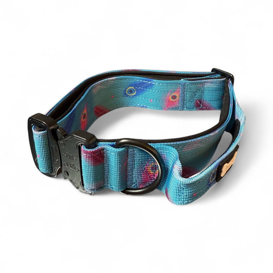 Power Peacock Tactical Dog Collar (M–XL) – Heavy-Duty Strength Meets Bold Style