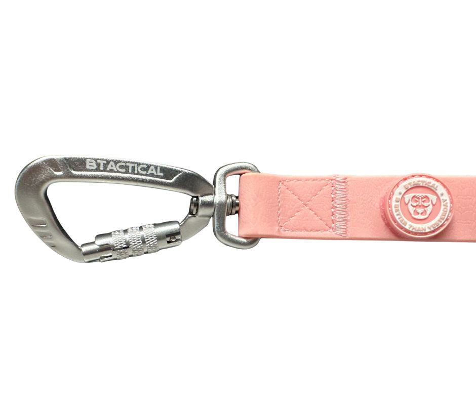 BTactical™ Extra-Strong PVC Carabiner Clip Dog Lead | Pastel Pink