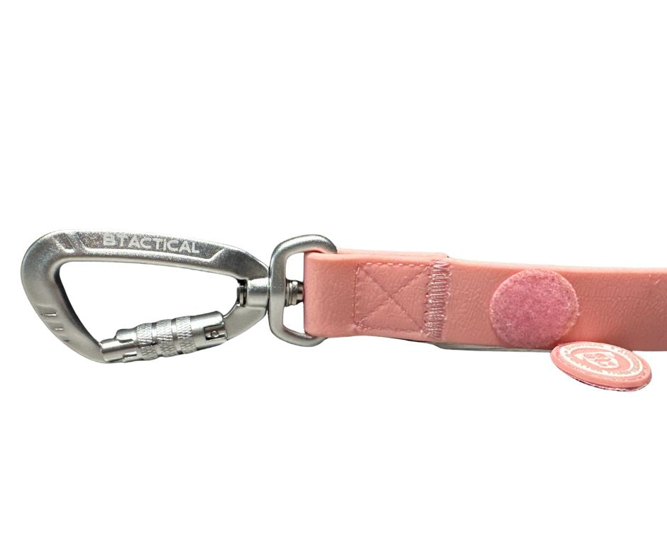 BTactical™ Extra-Strong PVC Carabiner Clip Dog Lead | Pastel Pink