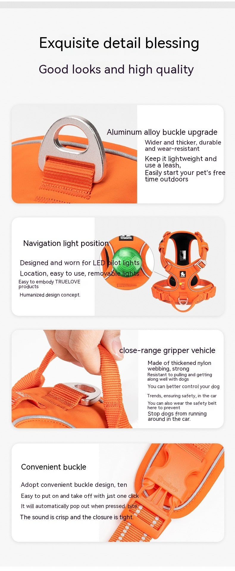 Orange Dog harness - cordura