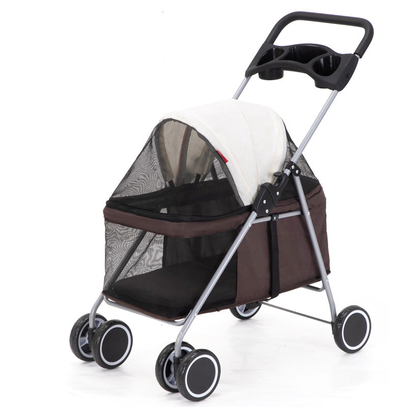 Pet stroller lightweight with four wheels