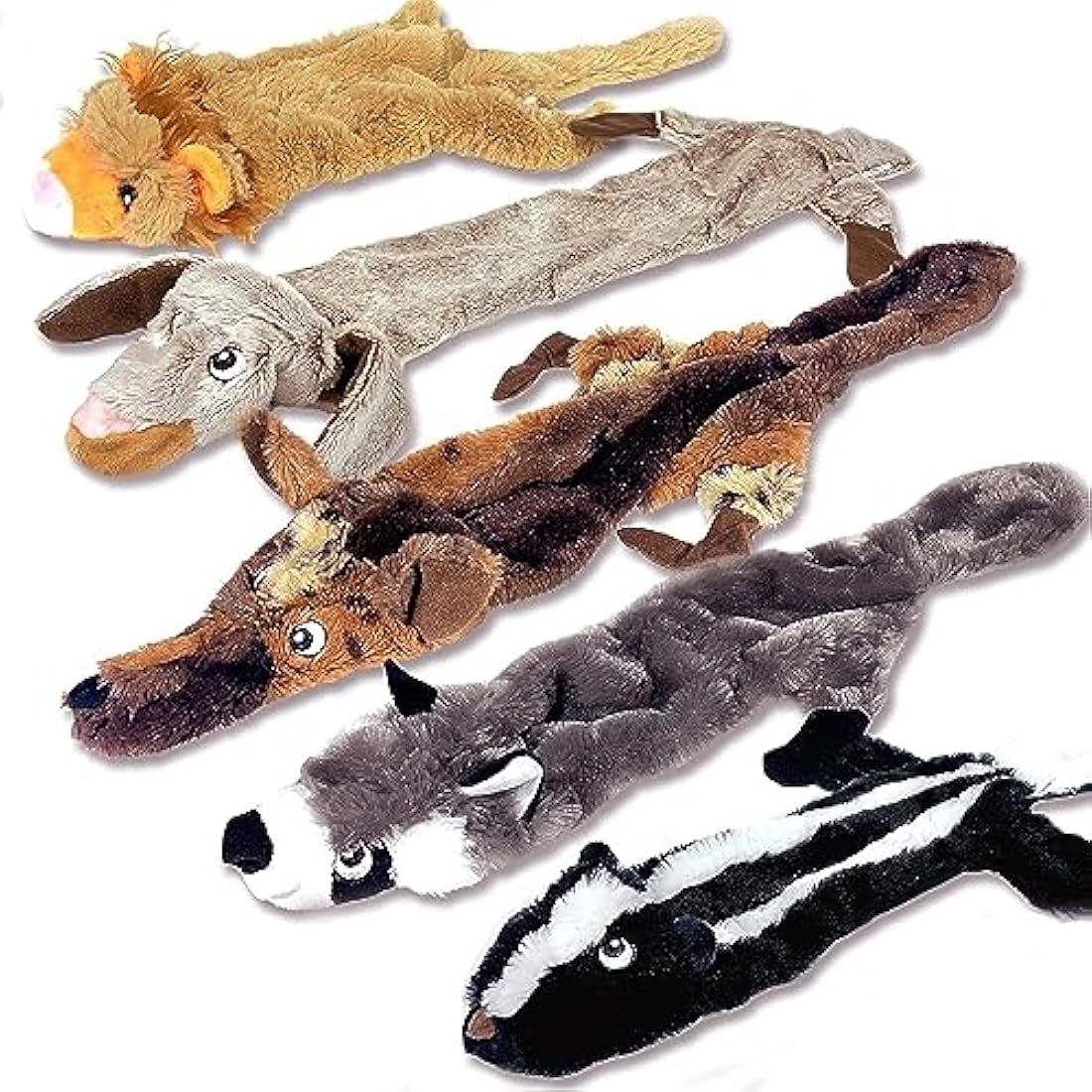 Newthinking No Stuffing Dog Toys 5 Pack, Durable Plush Squeaky Dog Toys Indestructible for Large Medium Small Dogs