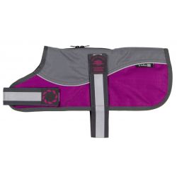 aniMate Reflective Grey/Raspberry Padded Harness Coat w/o collar (20cm), 8"
