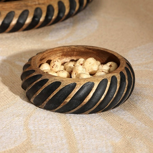 Dannel Handmade Wooden Bowl With Black Filler