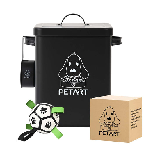 Dog Food Storage Container With Football Toy