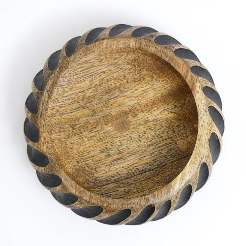 Dannel Handmade Wooden Bowl With Black Filler