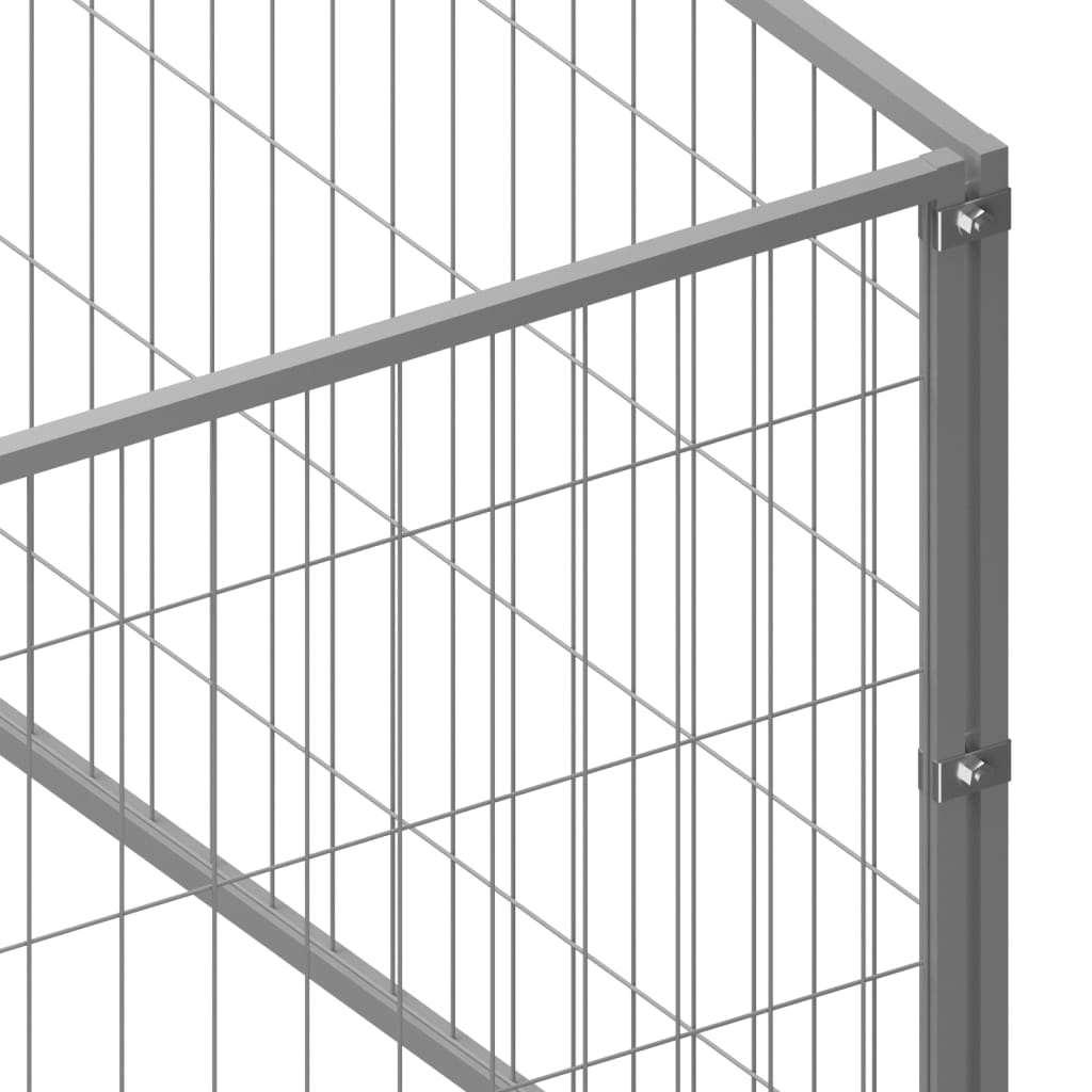 NNEVL Dog Kennel Silver 4 m² Steel