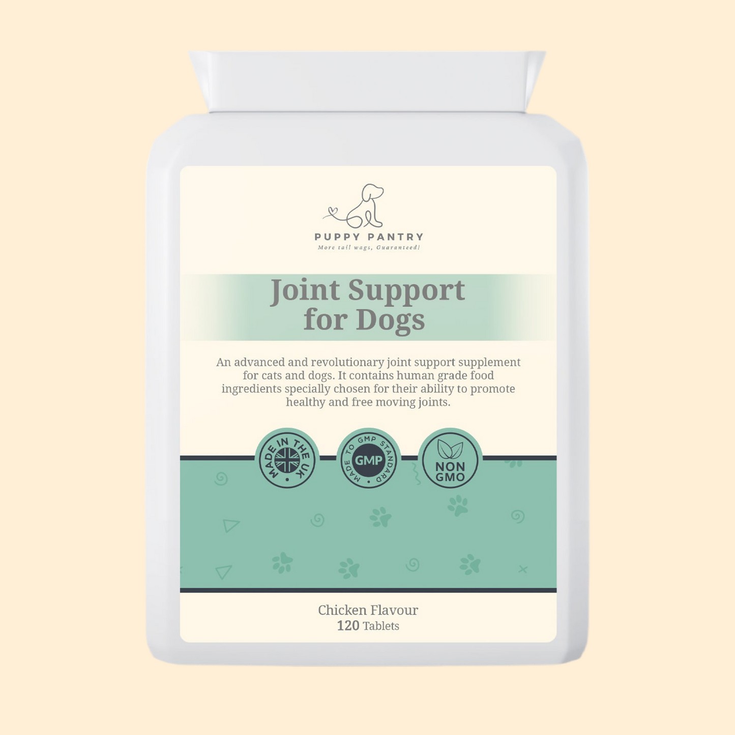 Joint Support Tablets – Chicken (120 Pack)
With glucosamine, chondroitin & MSM for mobility & comfort at all ages