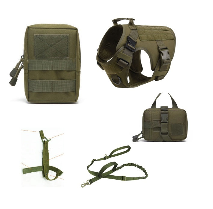 Tactical K9 Training Harness & Leash Set