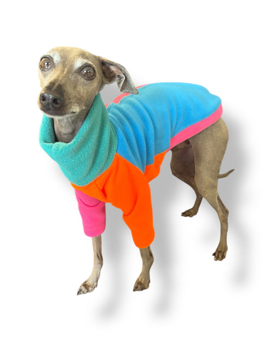 Fleece Jumper - Neon Colour Block