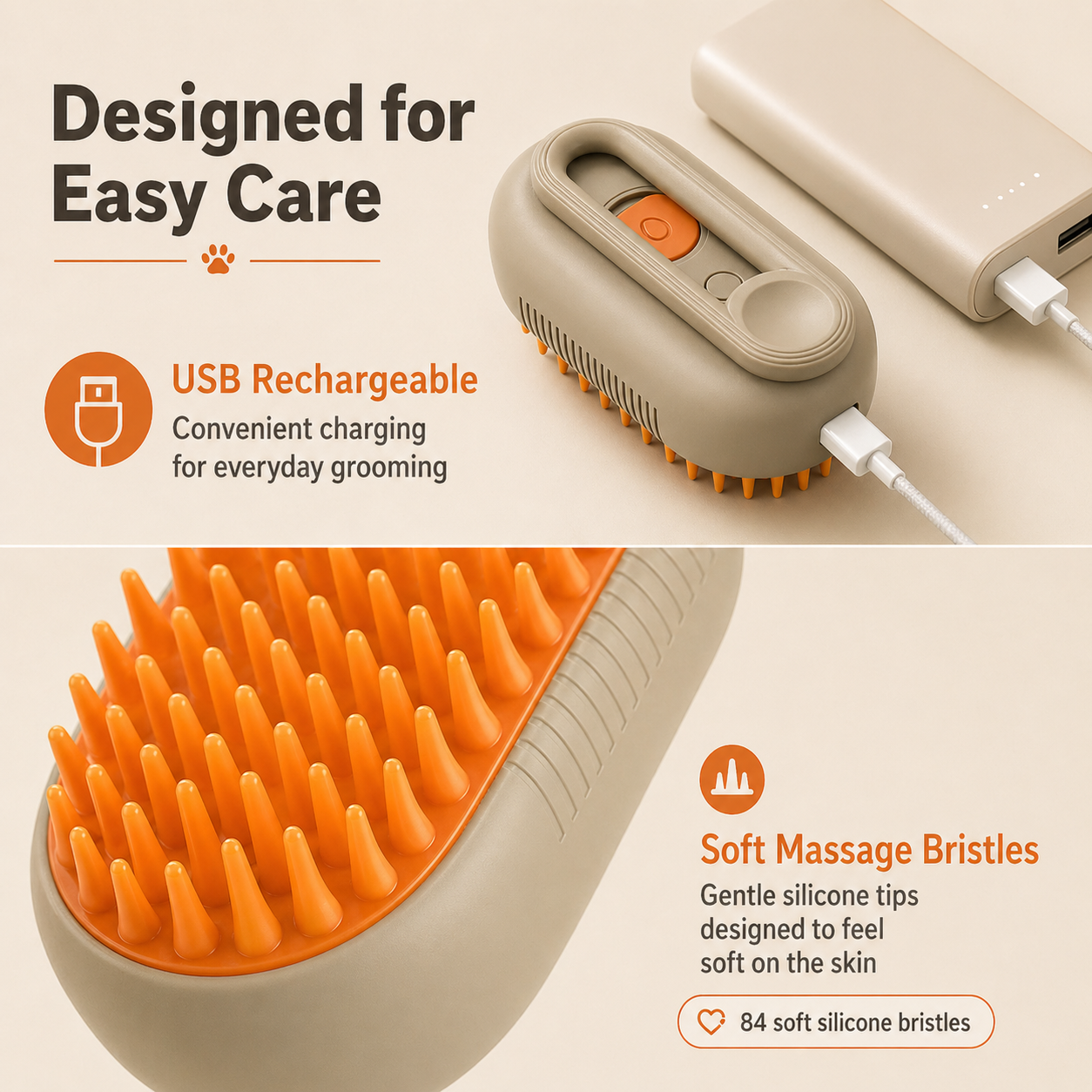VapourGroom™ Steam Pet Brush - Precision Brushing with Powerful Steam
