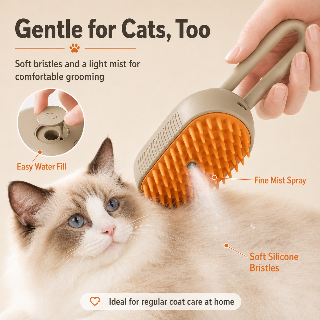 VapourGroom™ Steam Pet Brush - Precision Brushing with Powerful Steam