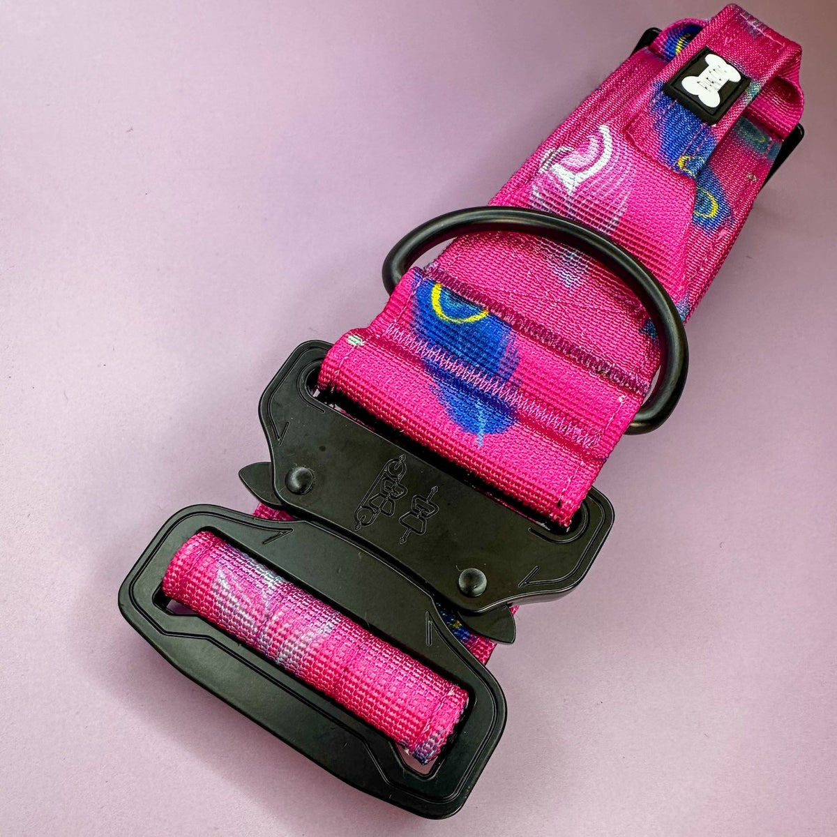 Peacock Power Tactical Dog Collar with Handle – Stylish & Strong for Large Dogs