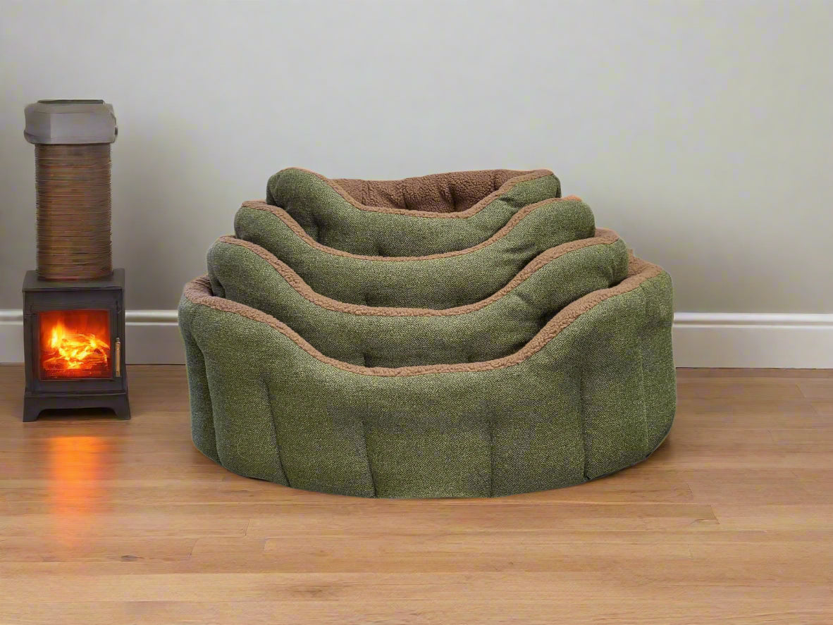 Premium Orkney Tweed Fleece Lined Bolster Beds