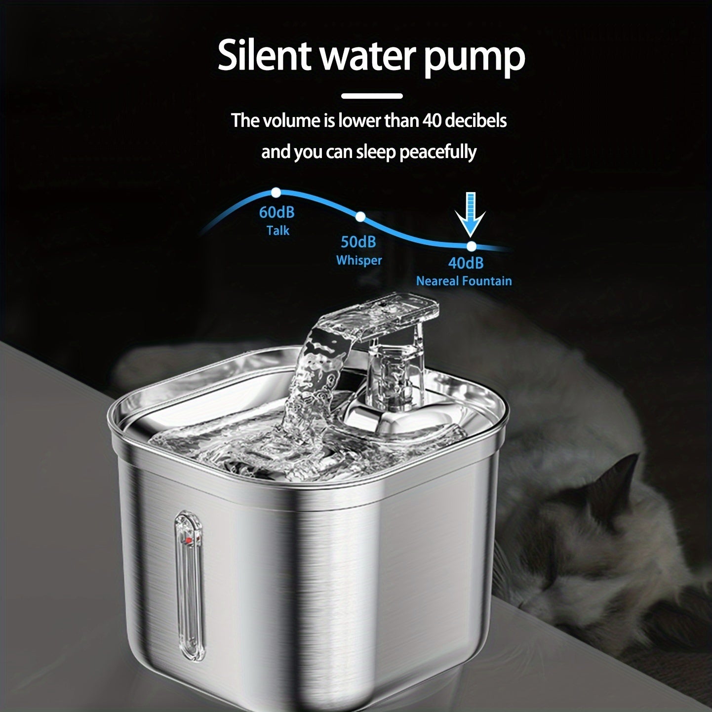Stainless steel Cat Water Fountain
