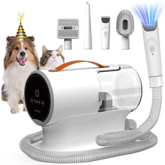 AIRROBO Dog Grooming Vacuum Kit – 12000Pa Suction, Quiet Grooming Vacuum, 2L Dust Cup, 5-in-1 Kit
