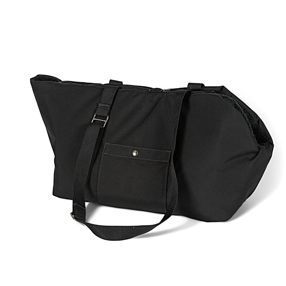 Soho Poms Black Luxury Rainy Bear Dog Carrier with Zipper