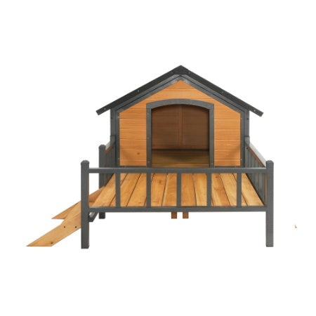 Outdoor Large Wooden Cabin House Style Wooden Dog Kennel With Porch