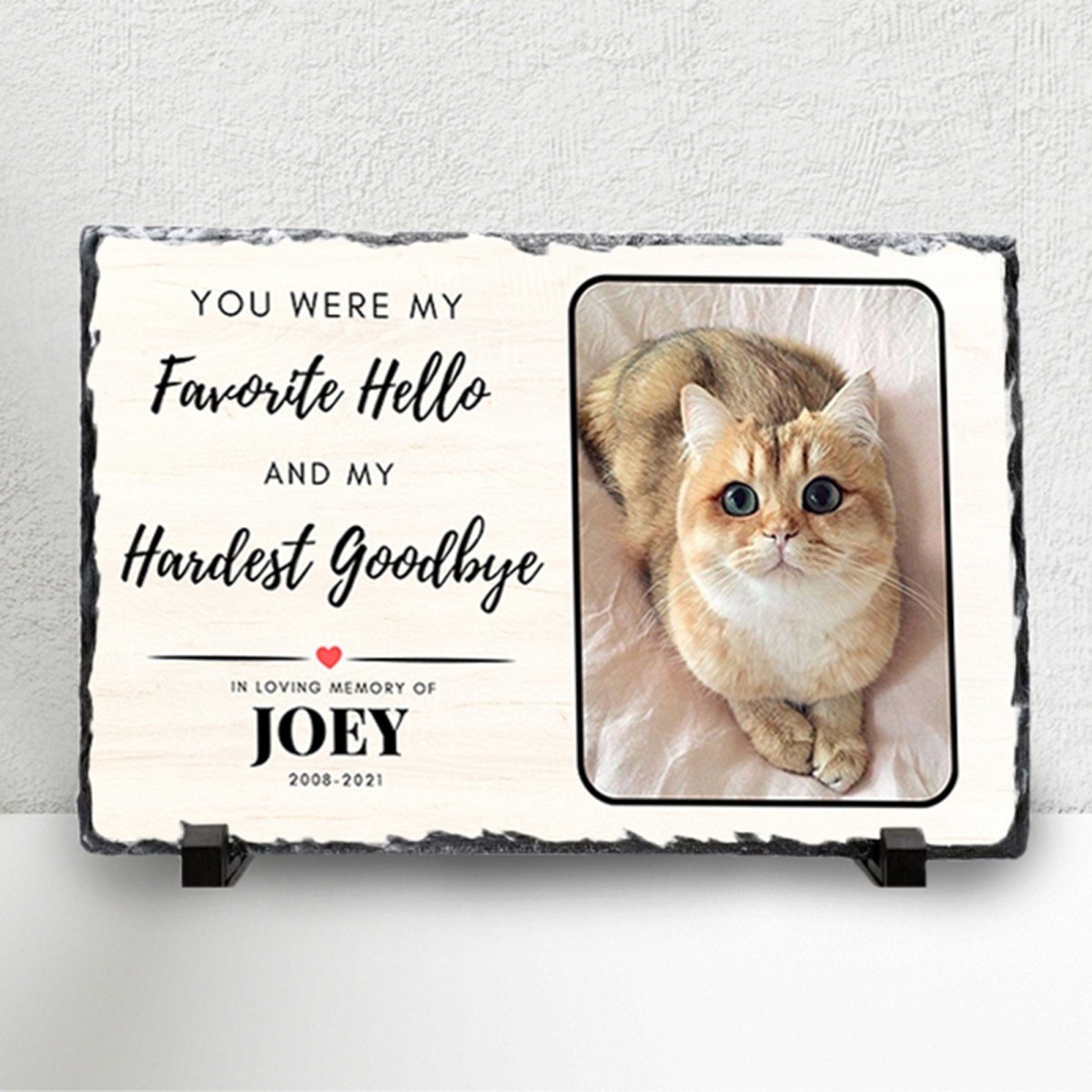 Custom Pet Memorial - Personalised Pet Plaque on Natural Slate | Engraved Rock Tribute