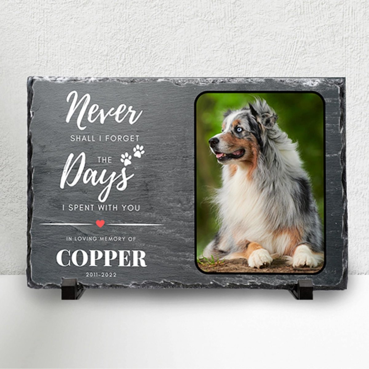 Custom Pet Memorial Slate – Personalised Pet Plaque & Dog Memorial Photo Frame