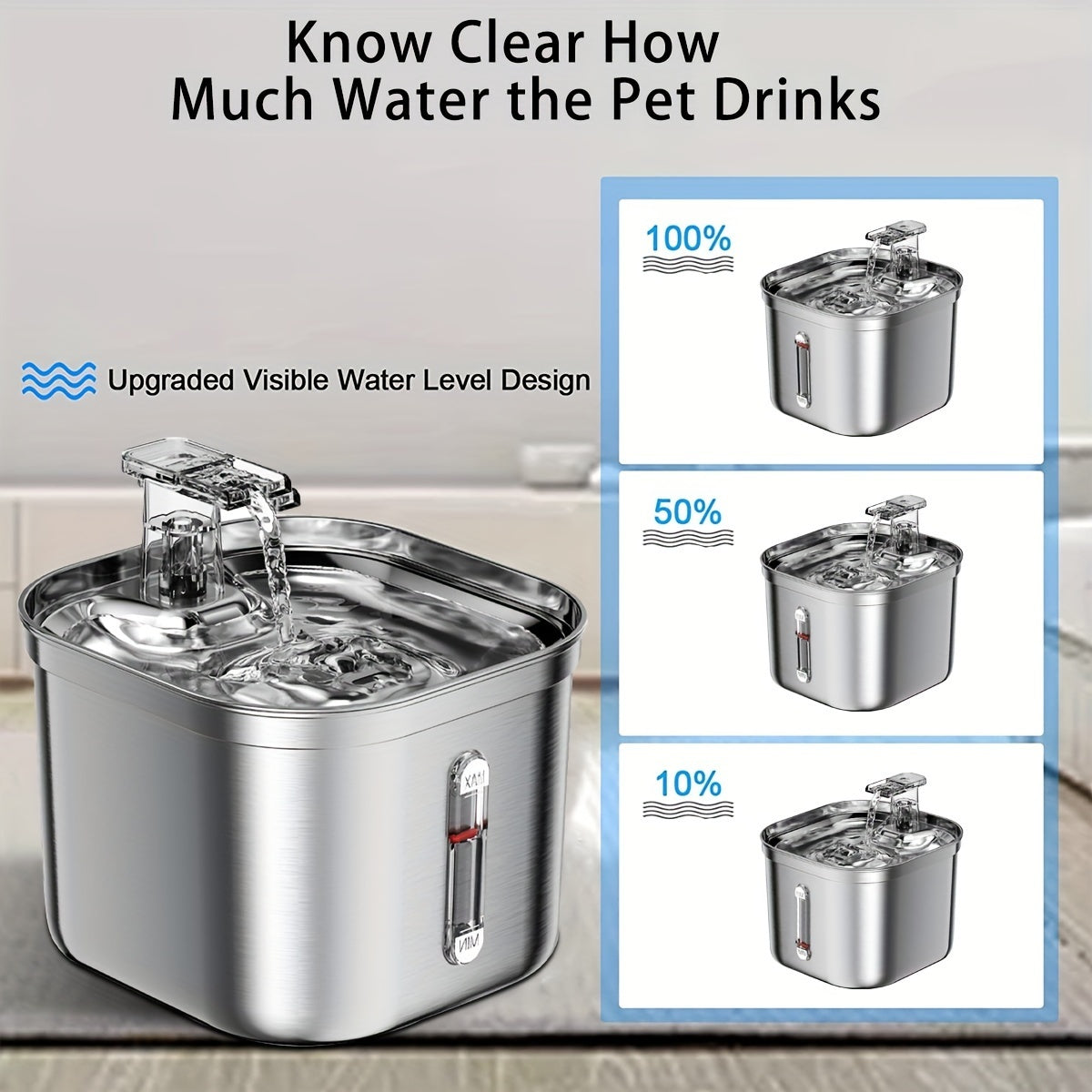 Stainless steel Cat Water Fountain